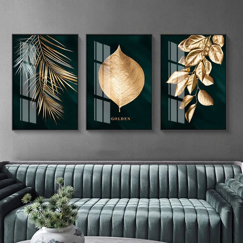 Living room decoration painting green plant mural flower plant wall art picture poster prints canvas poster home deco