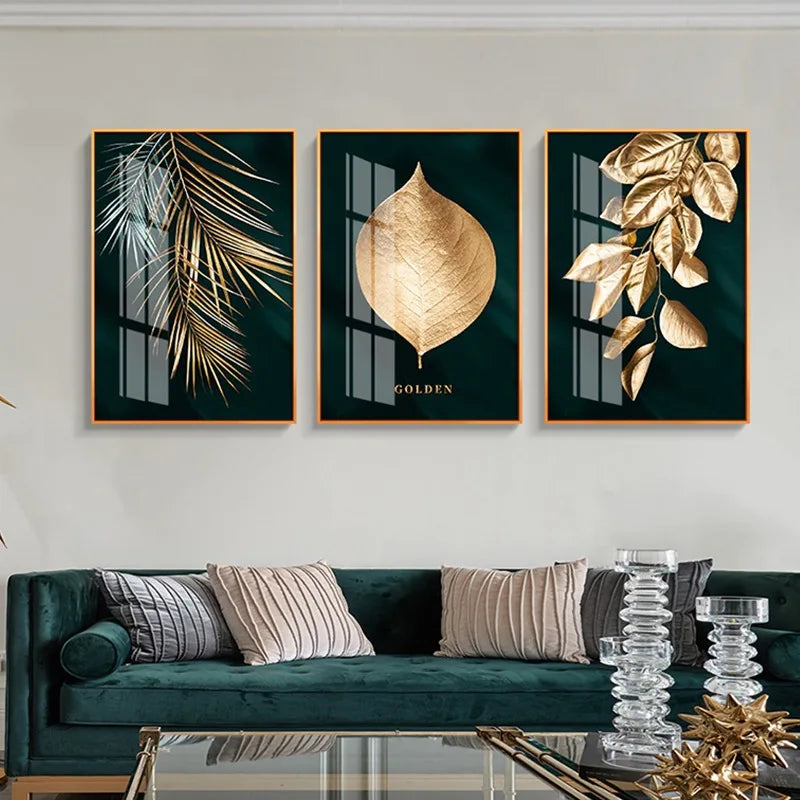 Living room decoration painting green plant mural flower plant wall art picture poster prints canvas poster home deco