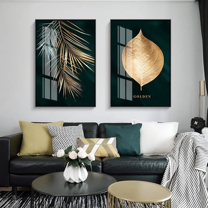 Living room decoration painting green plant mural flower plant wall art picture poster prints canvas poster home deco