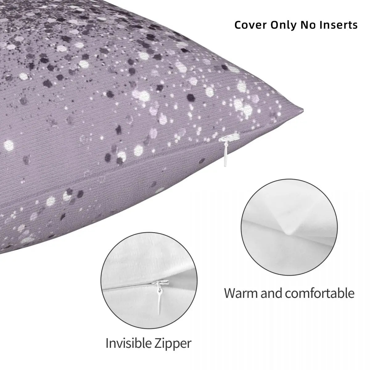 Sparkling Lavender Lady Glitter Pillowcase Polyester Pillows Cover Cushion Comfort Throw Pillow Sofa Decorative Cushions Used